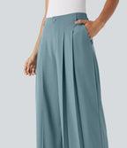 BreezefulTM Mid Rise Wide Leg Quick Dry Work Pants with Pockets