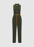Belted Jersey Jumpsuit