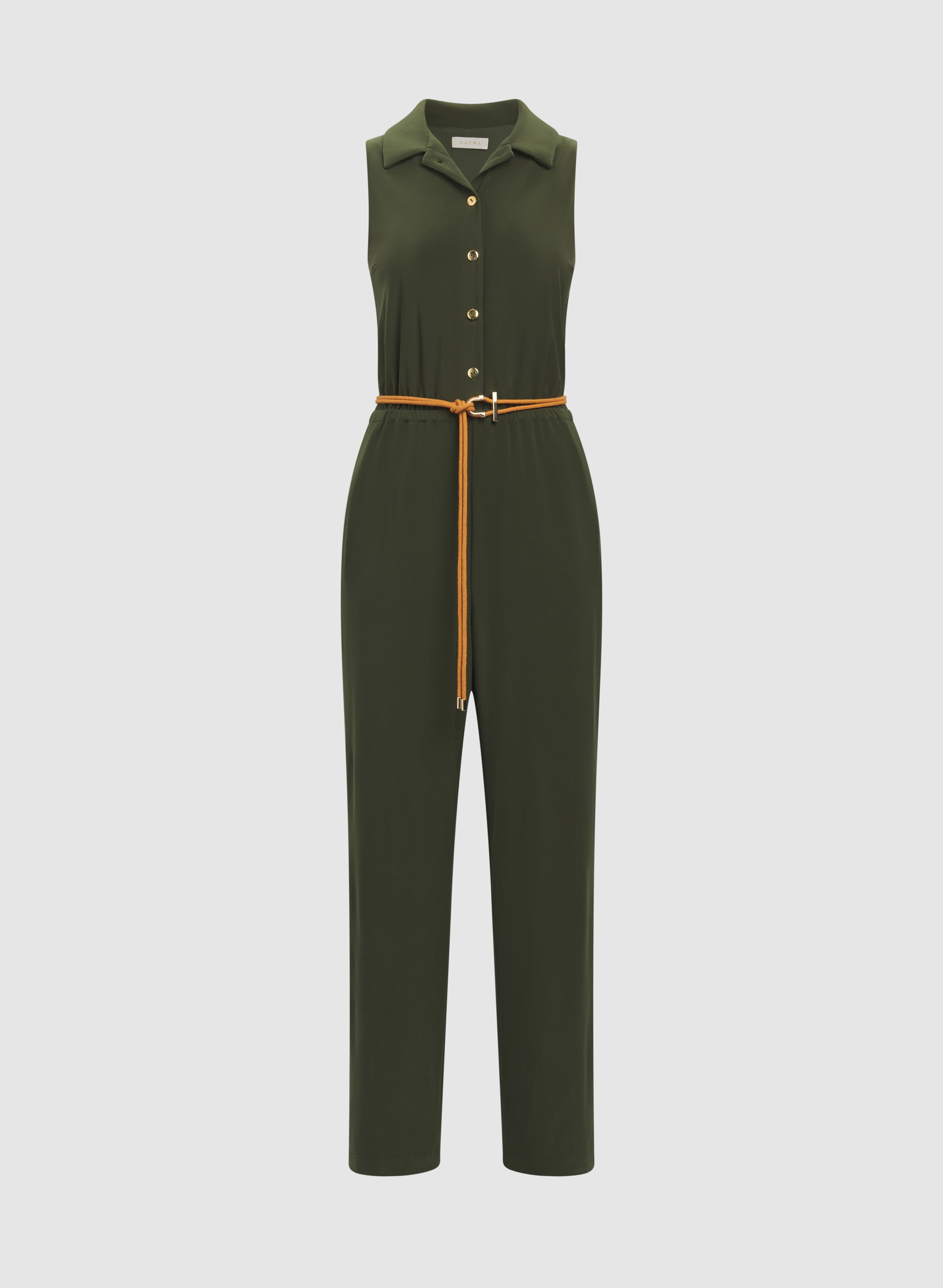 Belted Jersey Jumpsuit