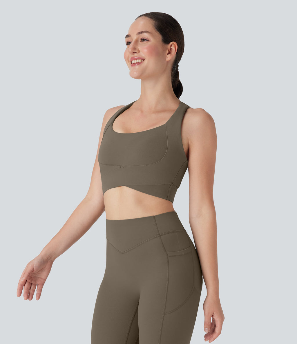 Medium Support Push Up Running Sports Bra