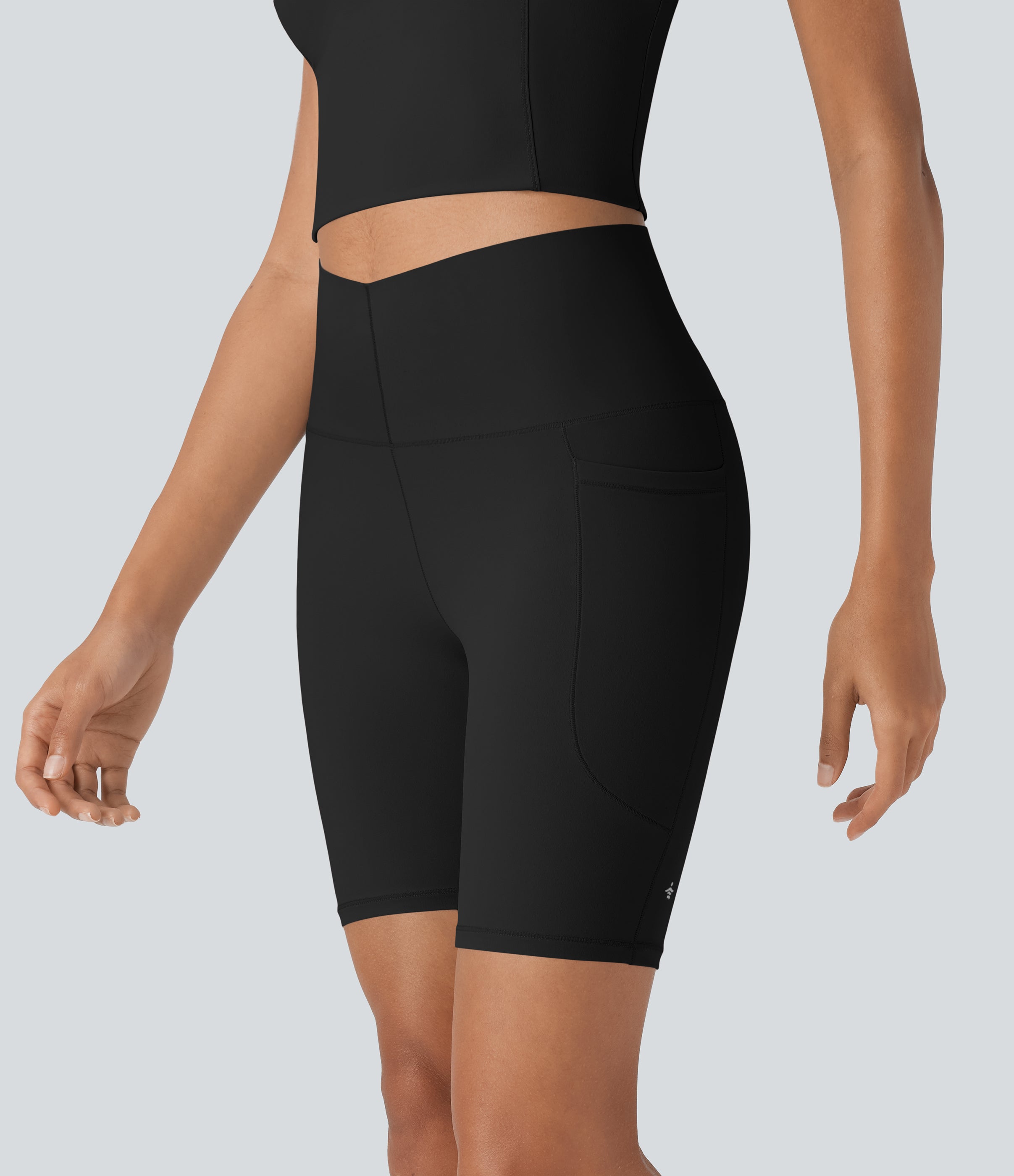 UltraSculptTM Cool Quick Dry SoCinched High Waisted Tummy Control Training Biker Shorts 7'' with Pockets-UPF50+