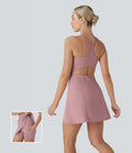 SpeedWaveTM Racerback Cut Out 2 Piece Mini Quick Dry Hiking Active Slip Dress with Pockets