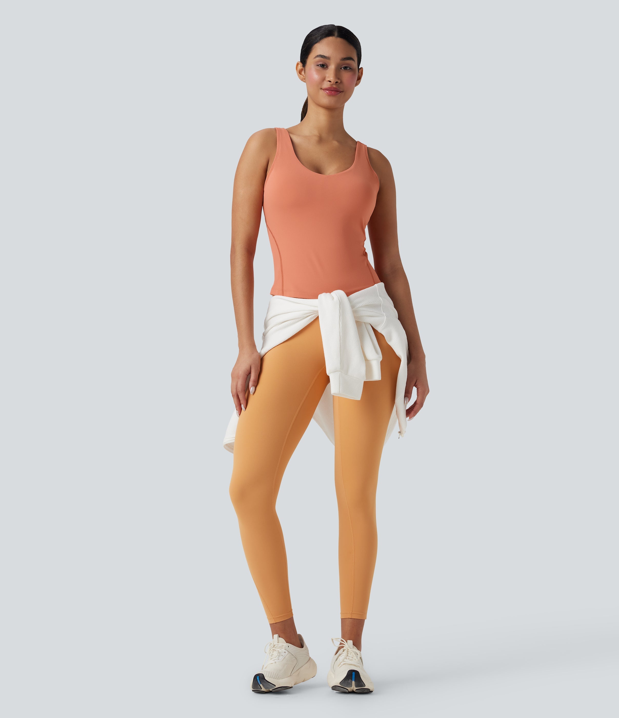 SoftlyZeroTM Plush Padded V Neck Running Tank Top-D/DD/DDD/F Cups