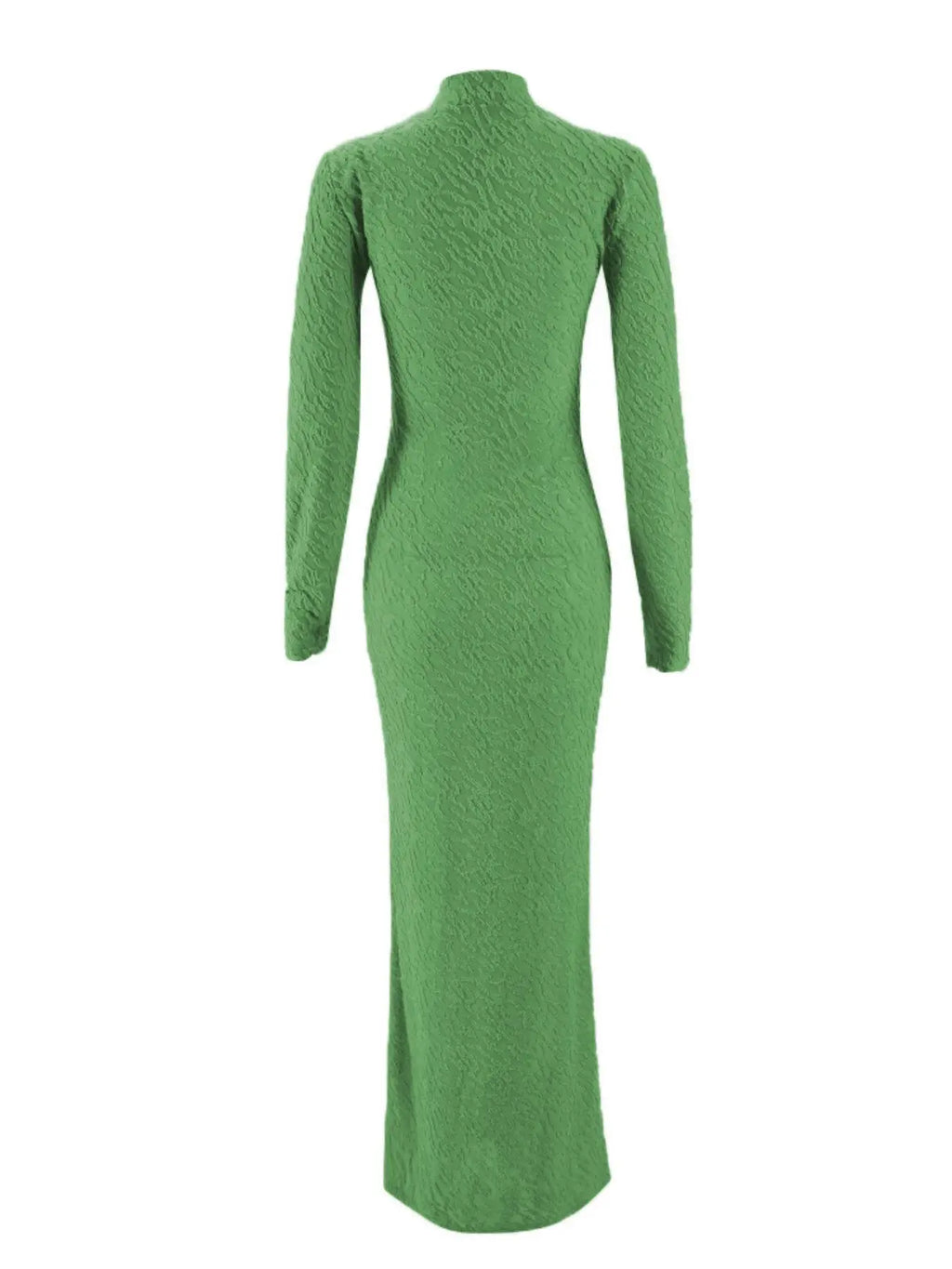 Women's Plain Solid Long Sleeve Bodycon Dress, Casual Fashion Mock Neck Maxi Dress for Daily Wear, Ladies Clothes for Spring