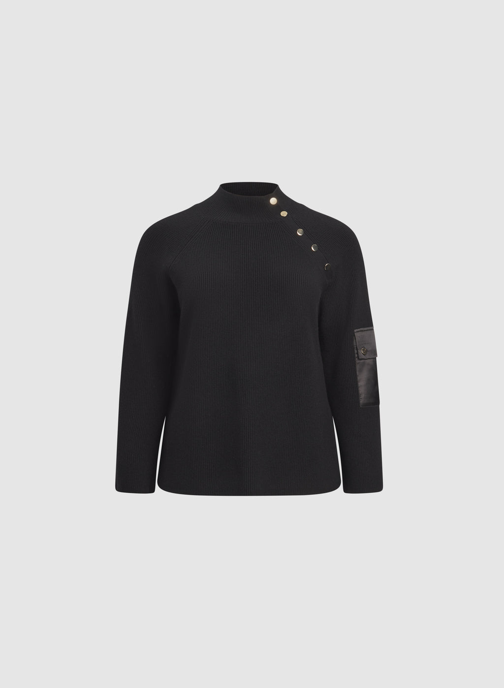 Buttoned Mock Neck Sweater