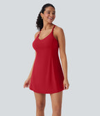 SoftlyZeroTM Airy 2-in-1 Cool Touch Mini Dance Active Dress with Pockets-Easy Peezy Edition-D/DD/DDD/F Cups
