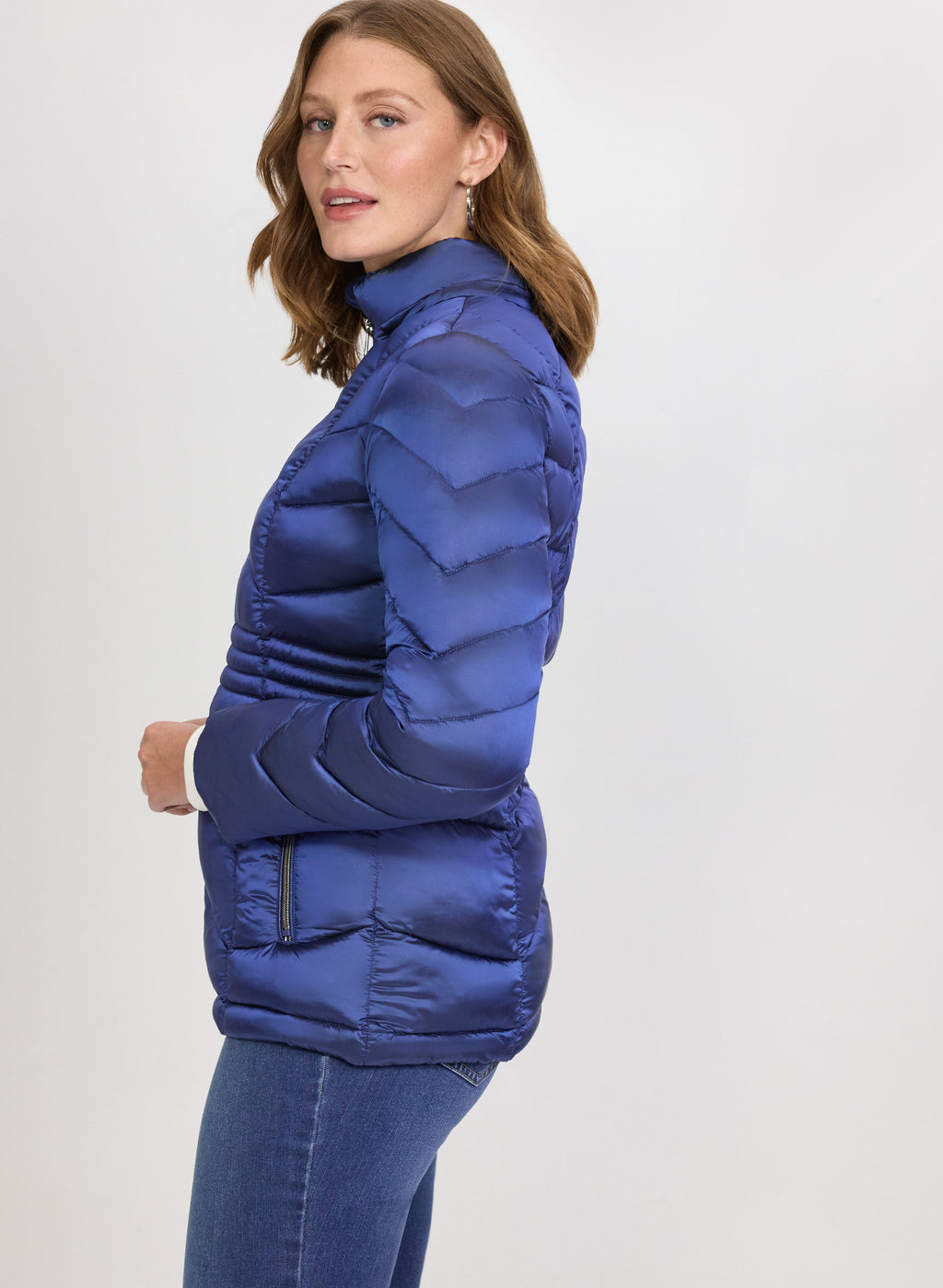 Metallic Chevron Quilted Jacket