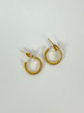 Thin Diamonté Half Hoop Earrings (2 Colours)