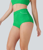 High Waisted Texture Bikini Bottom Swimsuit