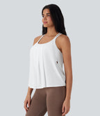 Double Straps Pleated Quick Dry Yoga Cami Top-D/DD/DDD/F Cups