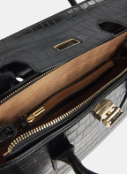Croc-Embossed Handbag