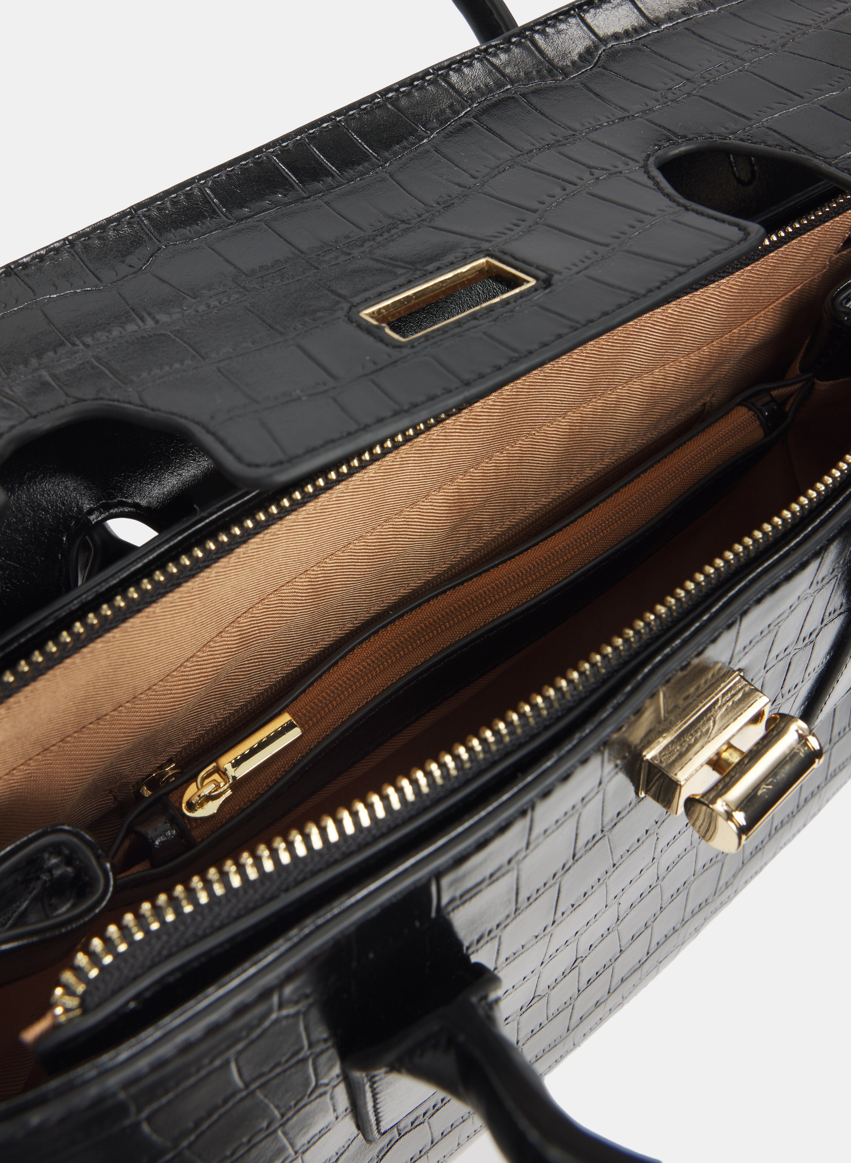 Croc-Embossed Handbag