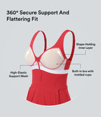 SoftlyZeroTM Plush Push-Up Molded Cups Zipper 2-in-1 Yoga Active Dress with Pockets-Easy Peezy-D/DD/DDD/F