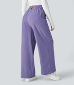 FlexTM High Waisted Side Pocket Wide Leg Waffle Work Pants