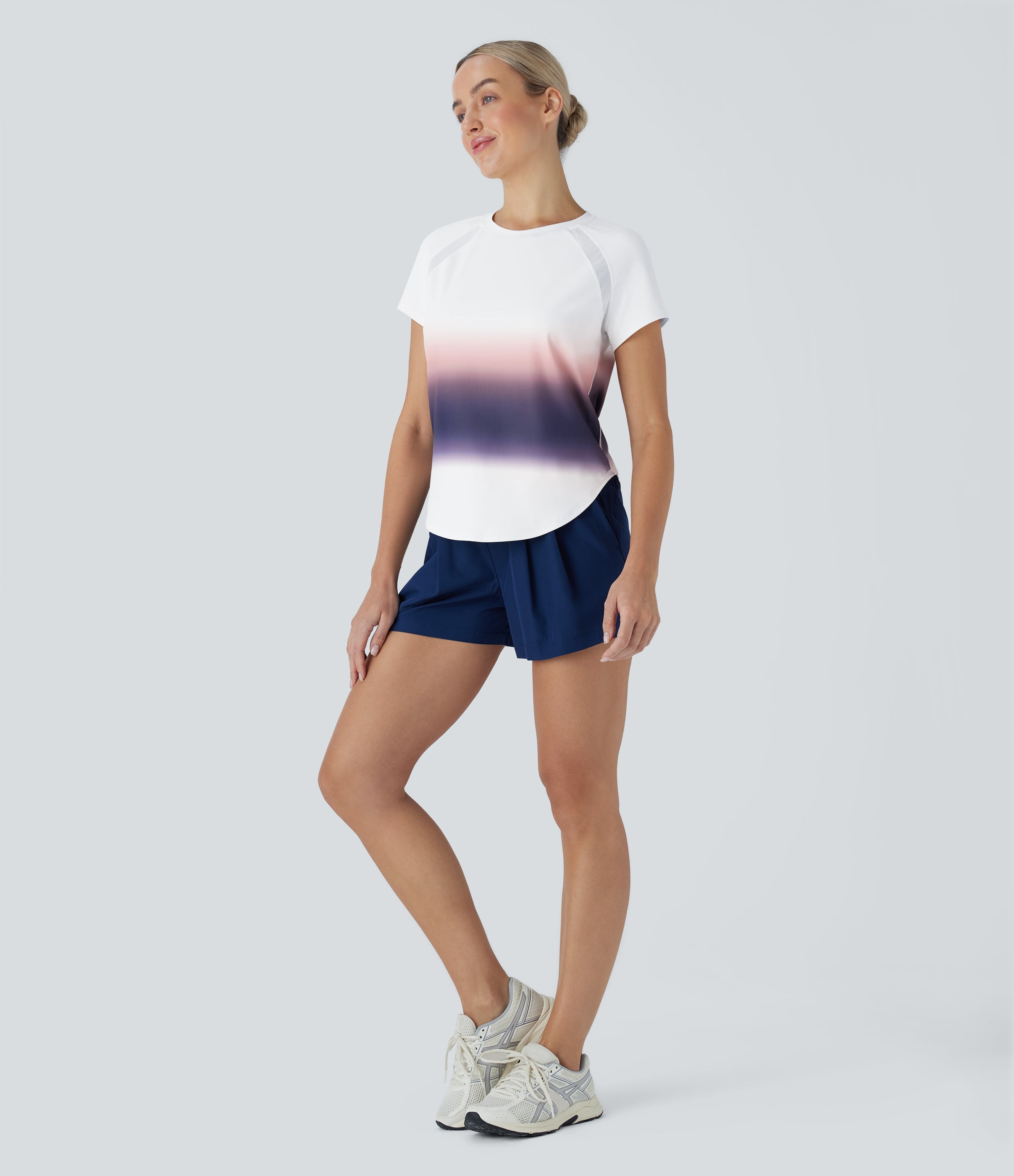 SoftlyZeroTM QuickDry Round Neck Short Sleeve Gradient Running Sports Top