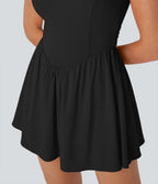BreezefulTM Tie Back 2-in-1 Quick Dry Mini Dance Active Dress with Pocket-Easy Peezy Edition