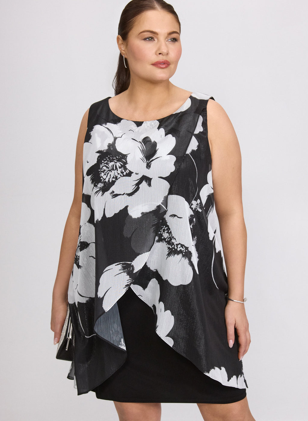 Metallic Floral Dress