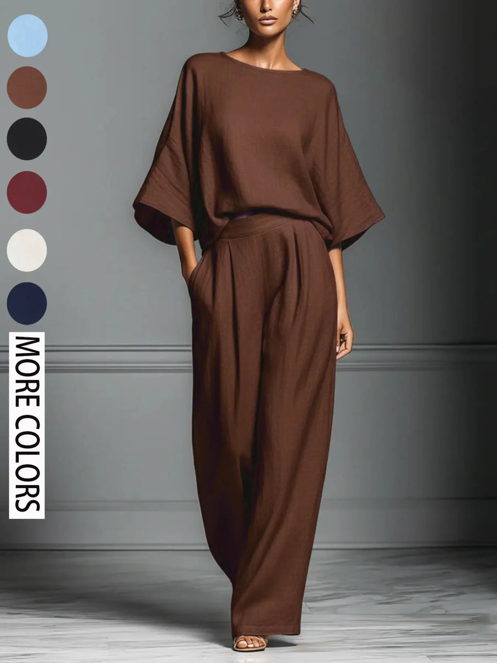 Women's Summer Fashion Elegant Basic Bell Sleeve Set, Casual European and American Style, Trendy Ladies' Clothing for 2026