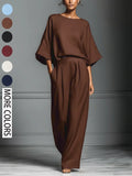 Women's Summer Fashion Elegant Basic Bell Sleeve Set, Casual European and American Style, Trendy Ladies' Clothing for 2026