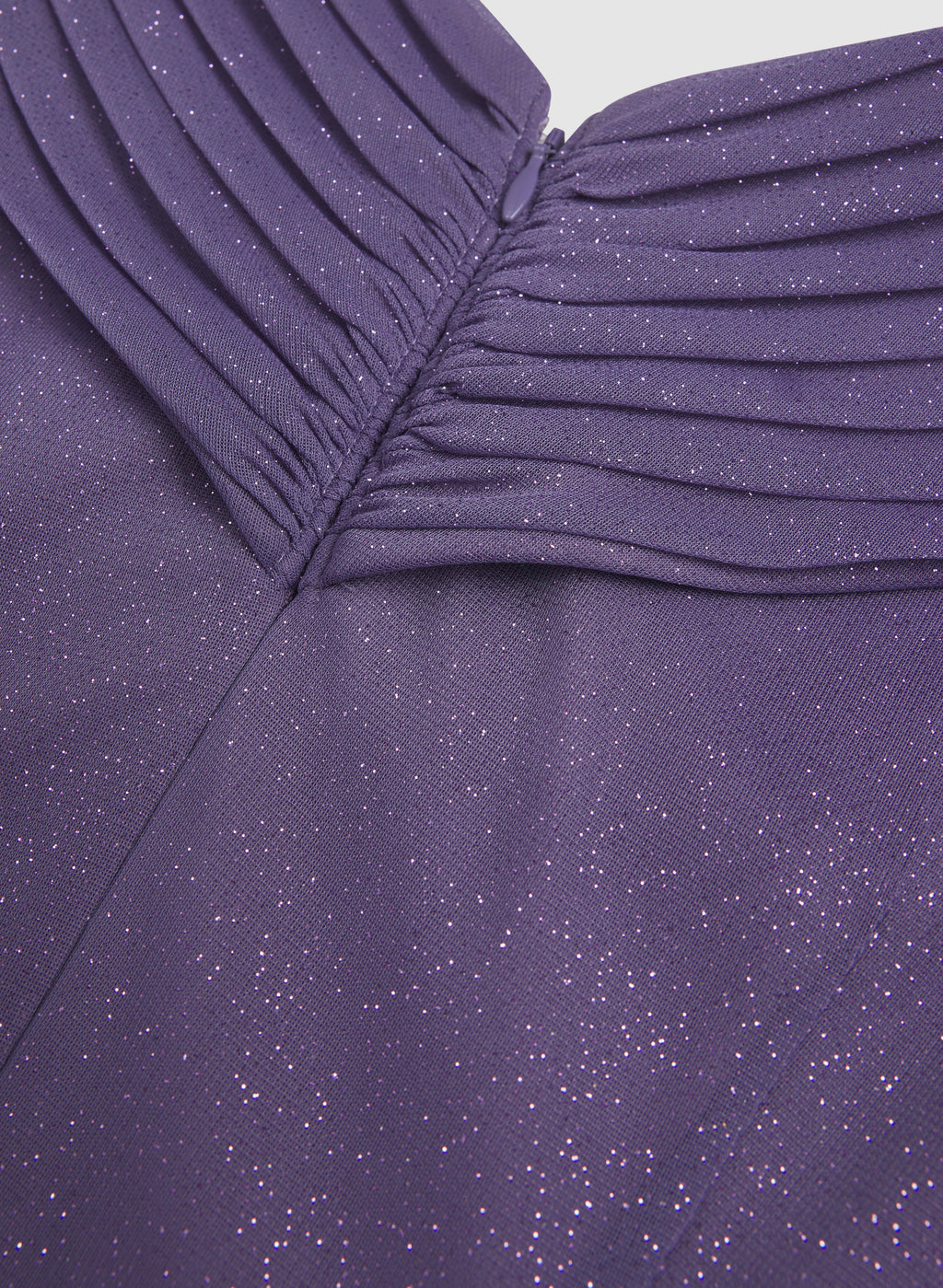 Glitter Mesh Portrait Collar Dress