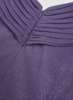 Glitter Mesh Portrait Collar Dress