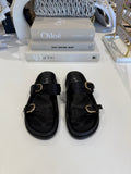 Gold Double Buckle Sandal (2 Colours)