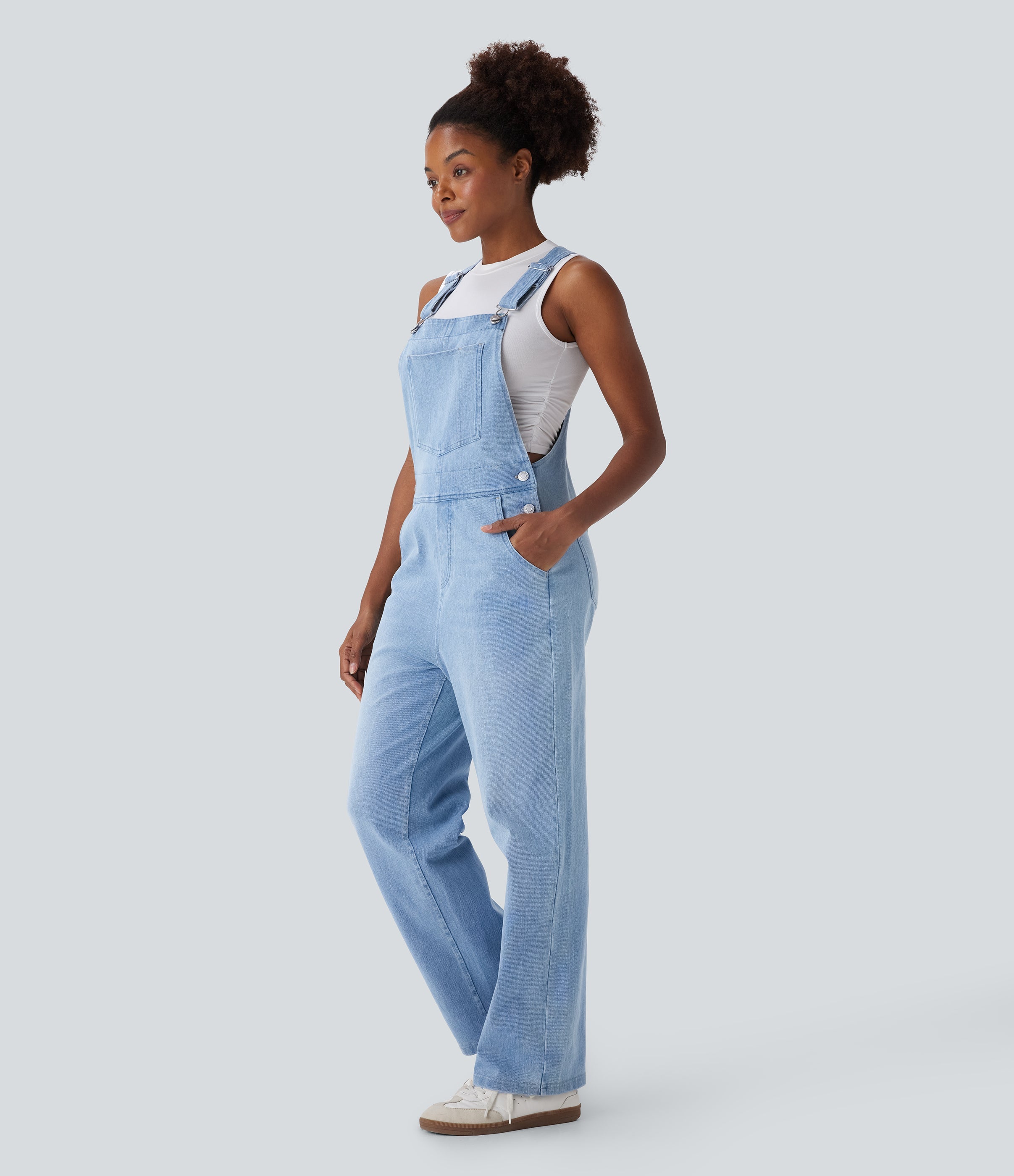 FlexTM Denim Casual Overalls with Pockets