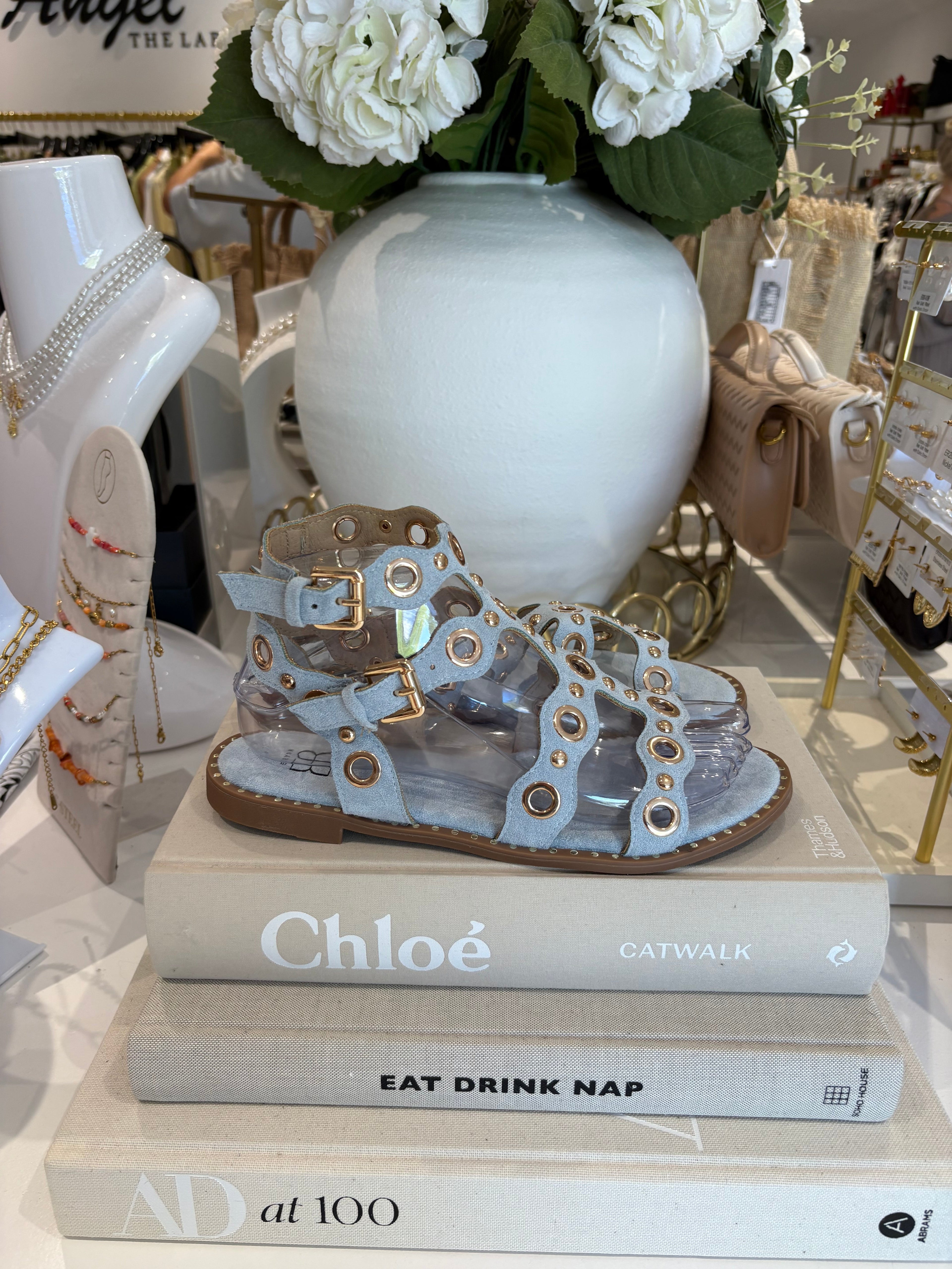 Gold Circle Detail Flat Sandal (4 Colours)