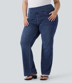 FlexTM High Waisted Pockets Washed Casual Bootcut Plus Size Jeans