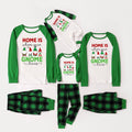 Green Raglan Top Green Plaid Christmas Pajamas Set With Christmas Gnome Print