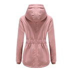 DGHM-JLMY 1/2 Pack Women's Windproof Waterproof Cotton Coats Fashion Warm Hooded Outerwear Solid Thick Fleece Jacket