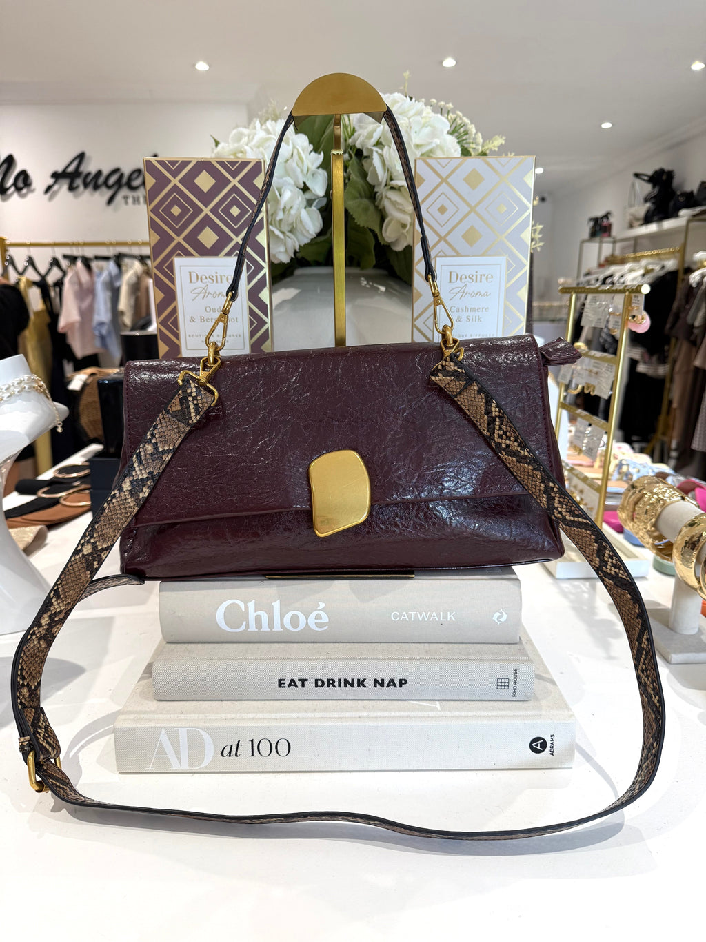 Snake Handle Gold Buckle Bag (4 Colours)