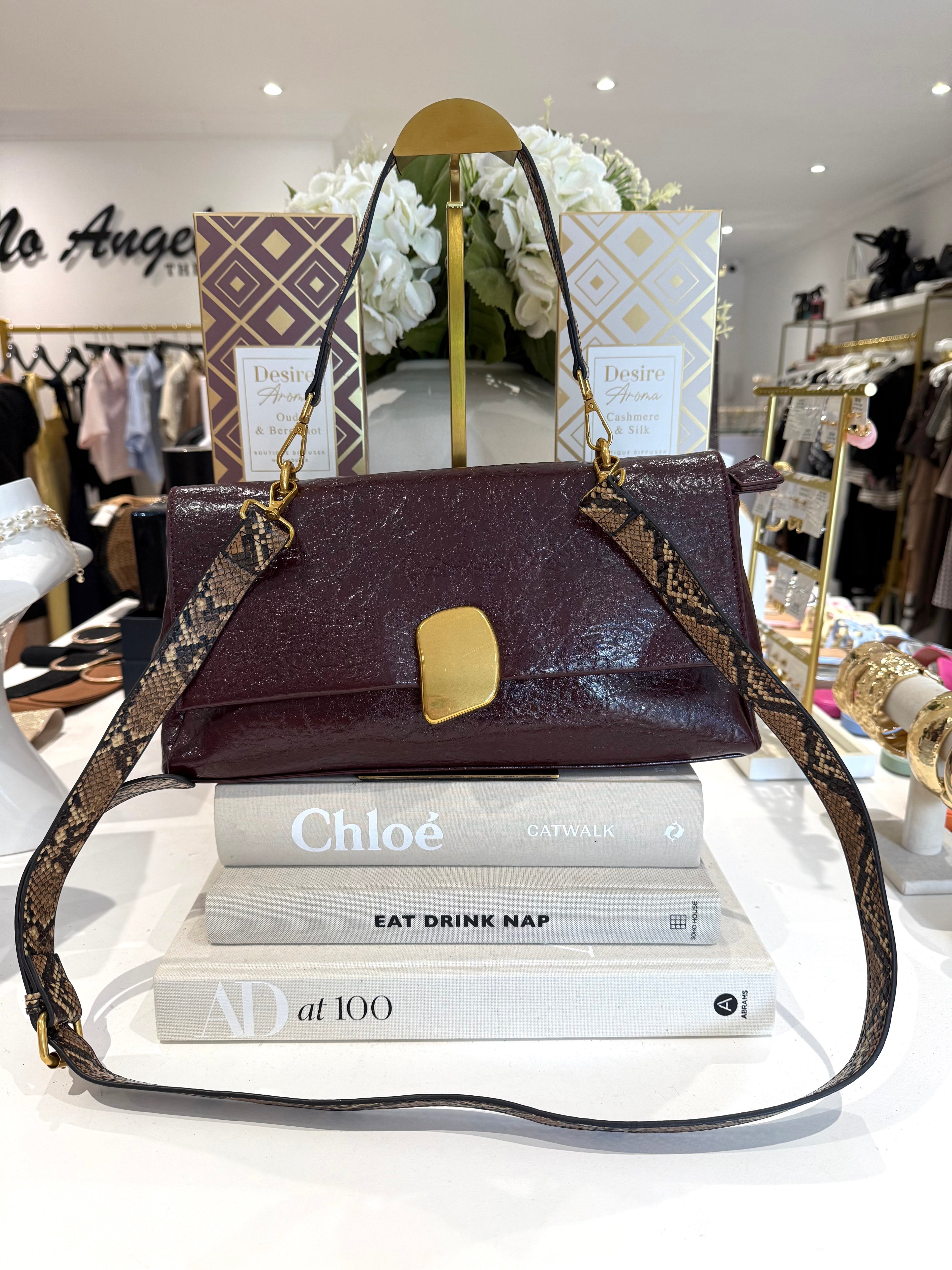 Snake Handle Gold Buckle Bag (4 Colours)