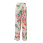 Colorful Floral Patterns V-Neck Vest Top & Pleated Pants