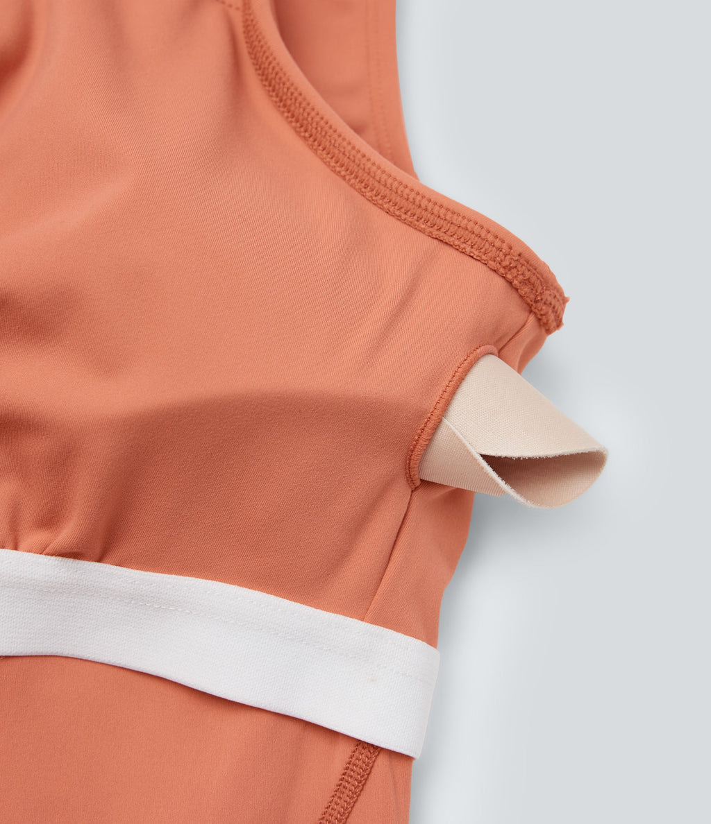 SoftlyZeroTM Plush Padded V Neck Running Tank Top-D/DD/DDD/F Cups