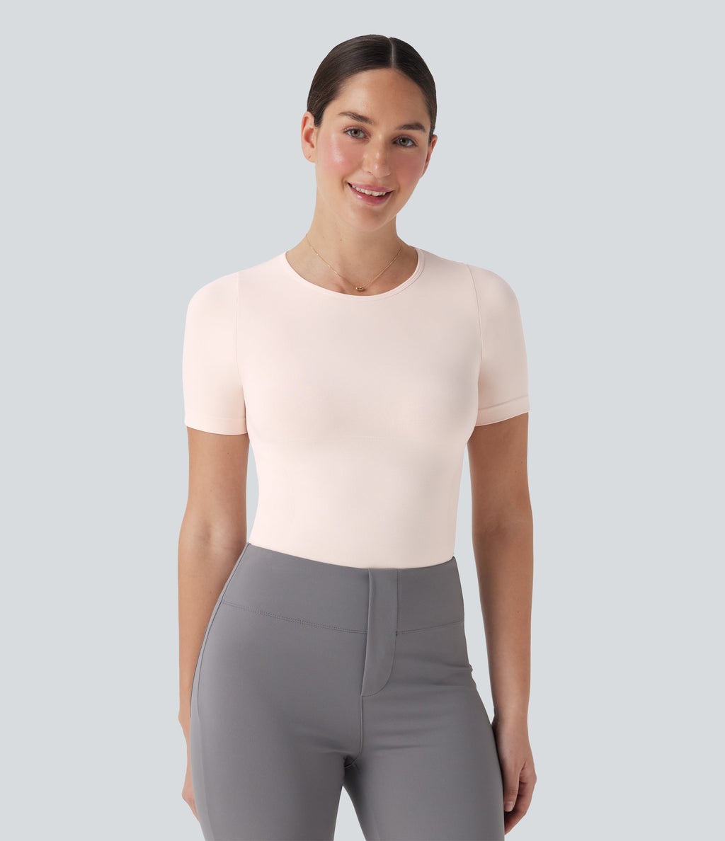 Seamless Flow Smoothing Adjustable Leg Straps Work Bodysuit-Easy Peezy