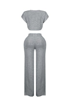 Soda Short Sleeve Crop Top & Pants SET