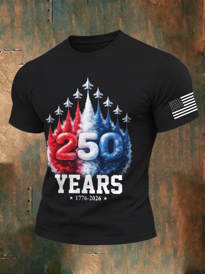Men's Retro  250th Anniversary American Art  Print T-Shirt