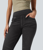 FlexTM High-Waisted Denim Casual Capri Leggings with Pockets