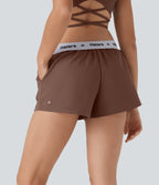 Water Repellent Mid Rise Foldover Twill Mini Tennis Skort with Pockets