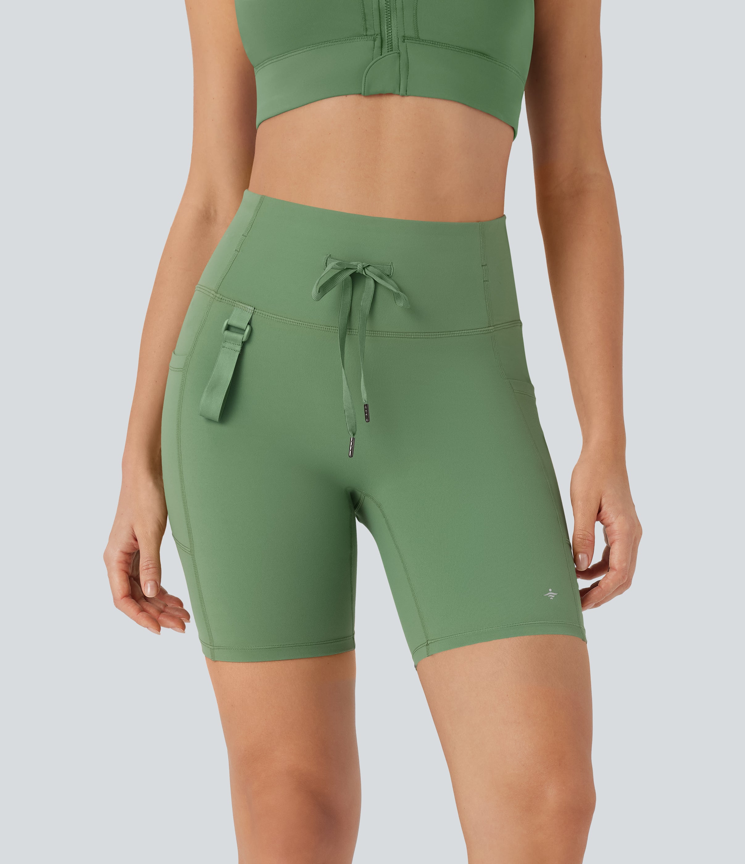 UltraSculptTM SoCinched High Waisted Butt Lifting Tummy Control Loop Running Biker Shorts 7'' with Pockets