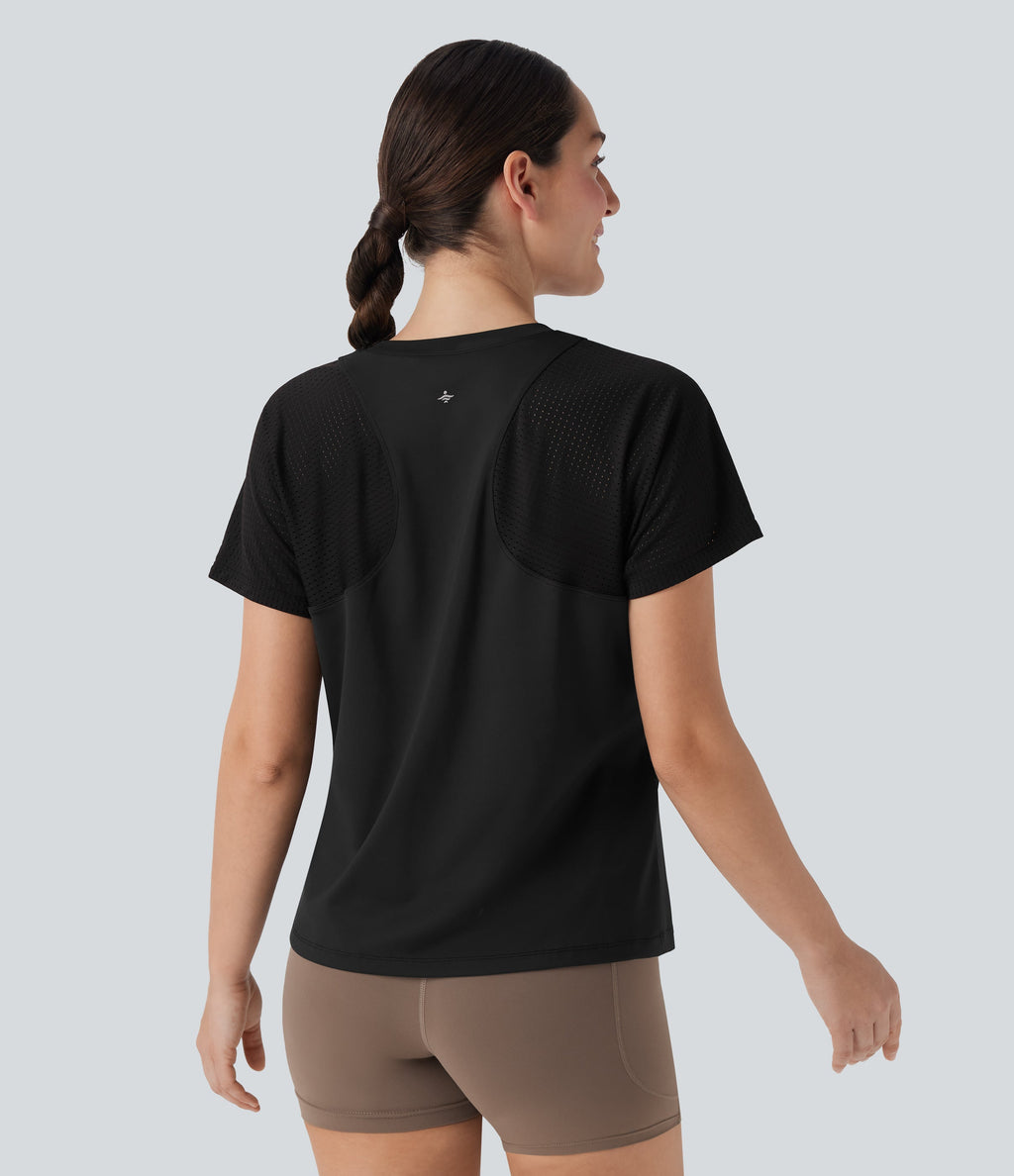 Cut Out Short Sleeve Running Sports Top