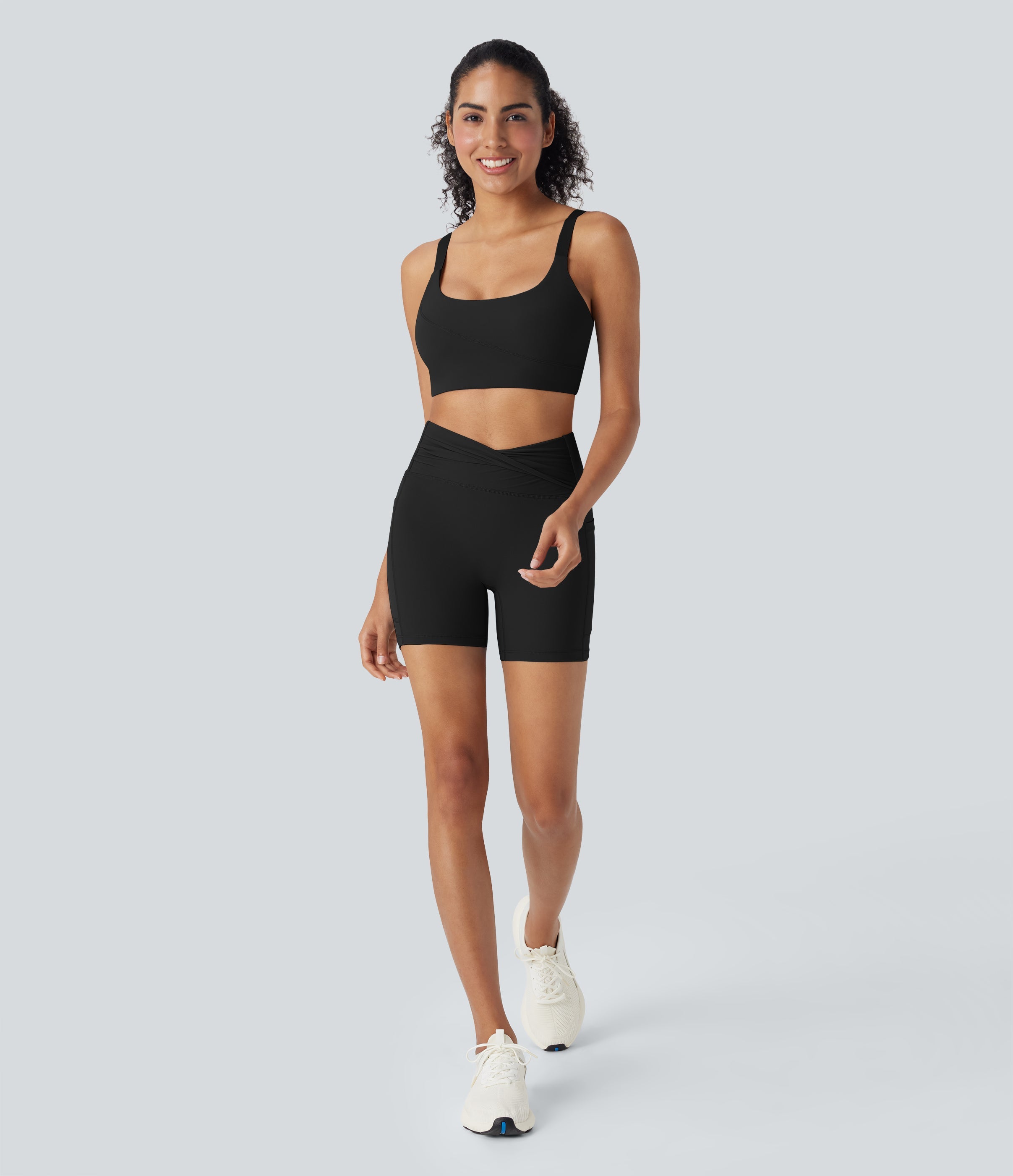 UltraSculptTM High Waisted Yoga Biker Shorts 5'' with Pockets