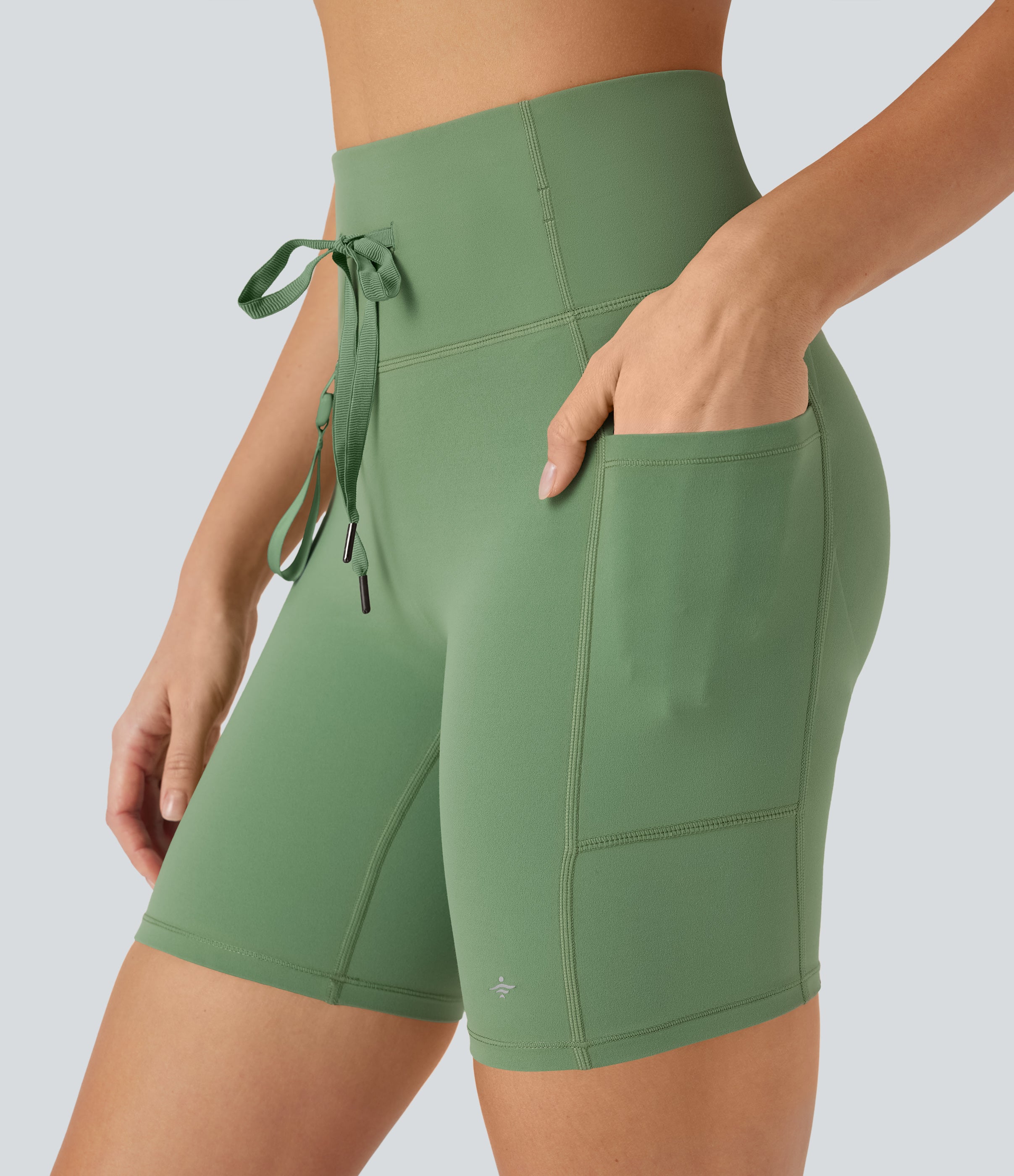 UltraSculptTM SoCinched High Waisted Butt Lifting Tummy Control Loop Running Biker Shorts 7'' with Pockets