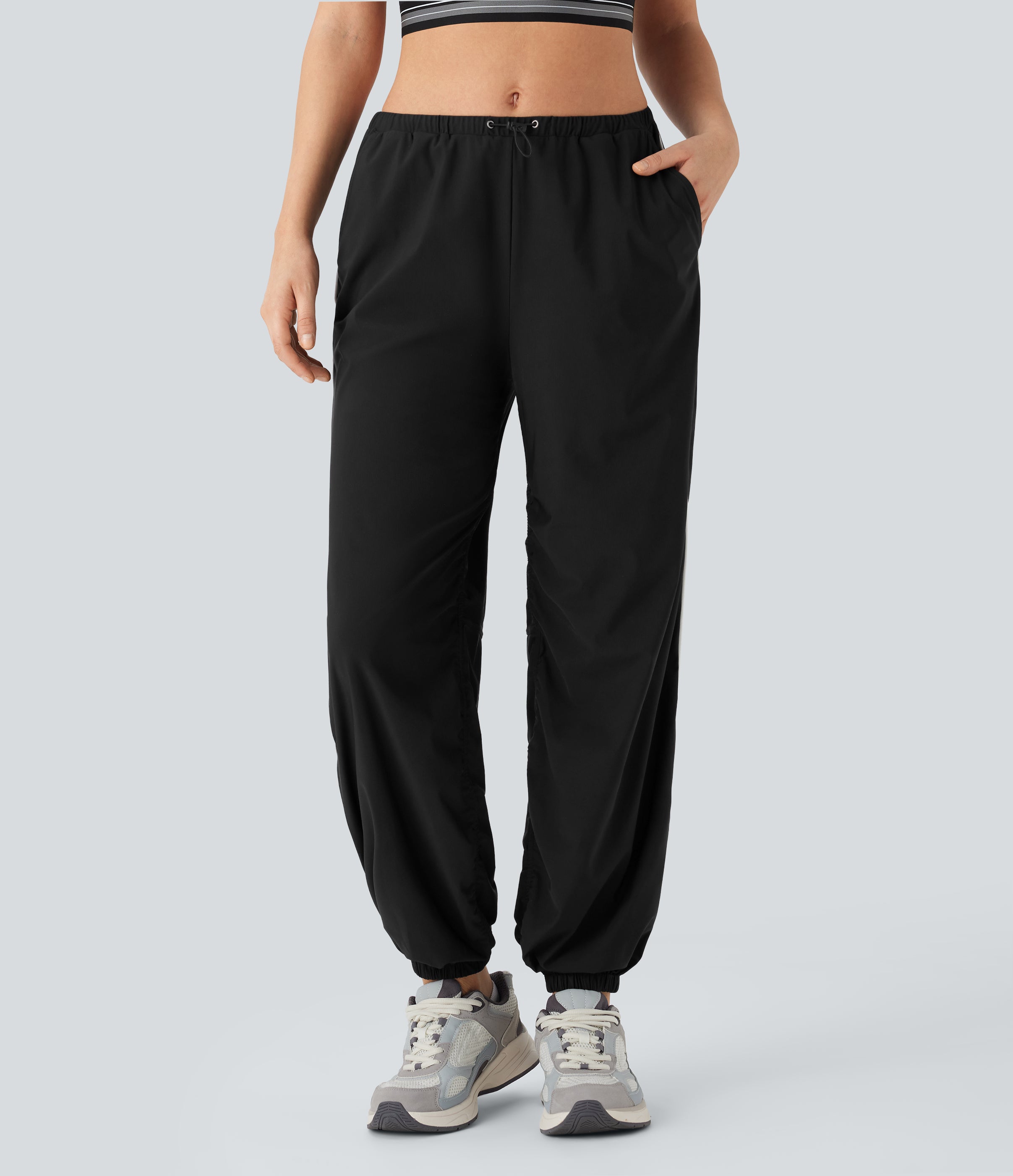 Low Rise Color Block Quick Dry Dance Joggers with Pockets