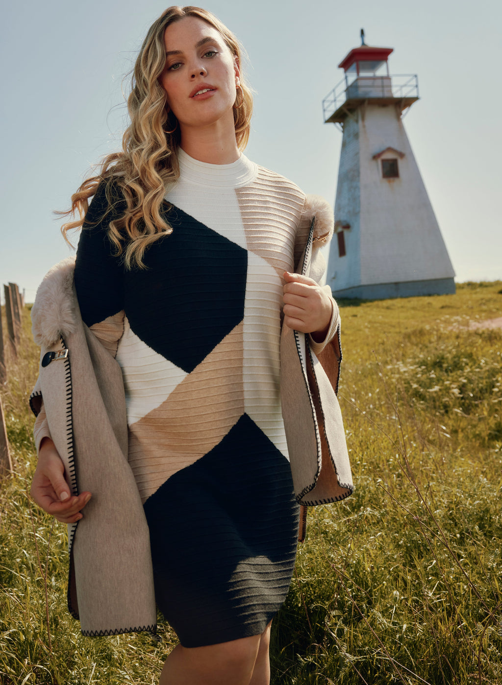 Colour Block Sweater Dress