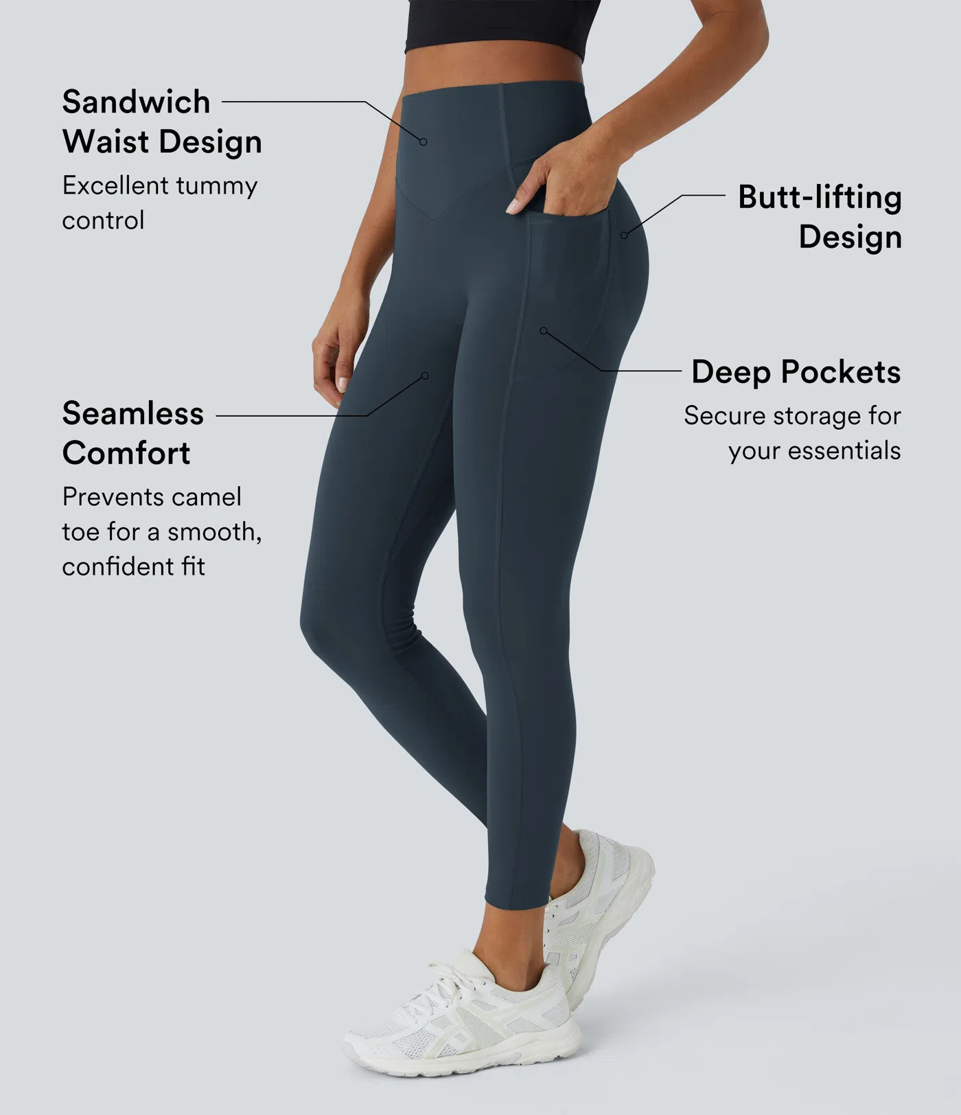 SoCinched High Waisted Scrunch Butt Lifting Tummy Control Side Pocket Shaping Training UltraSculpt Leggings - Stretchy Fit for Women, For Gym & Summer Workouts #Summer