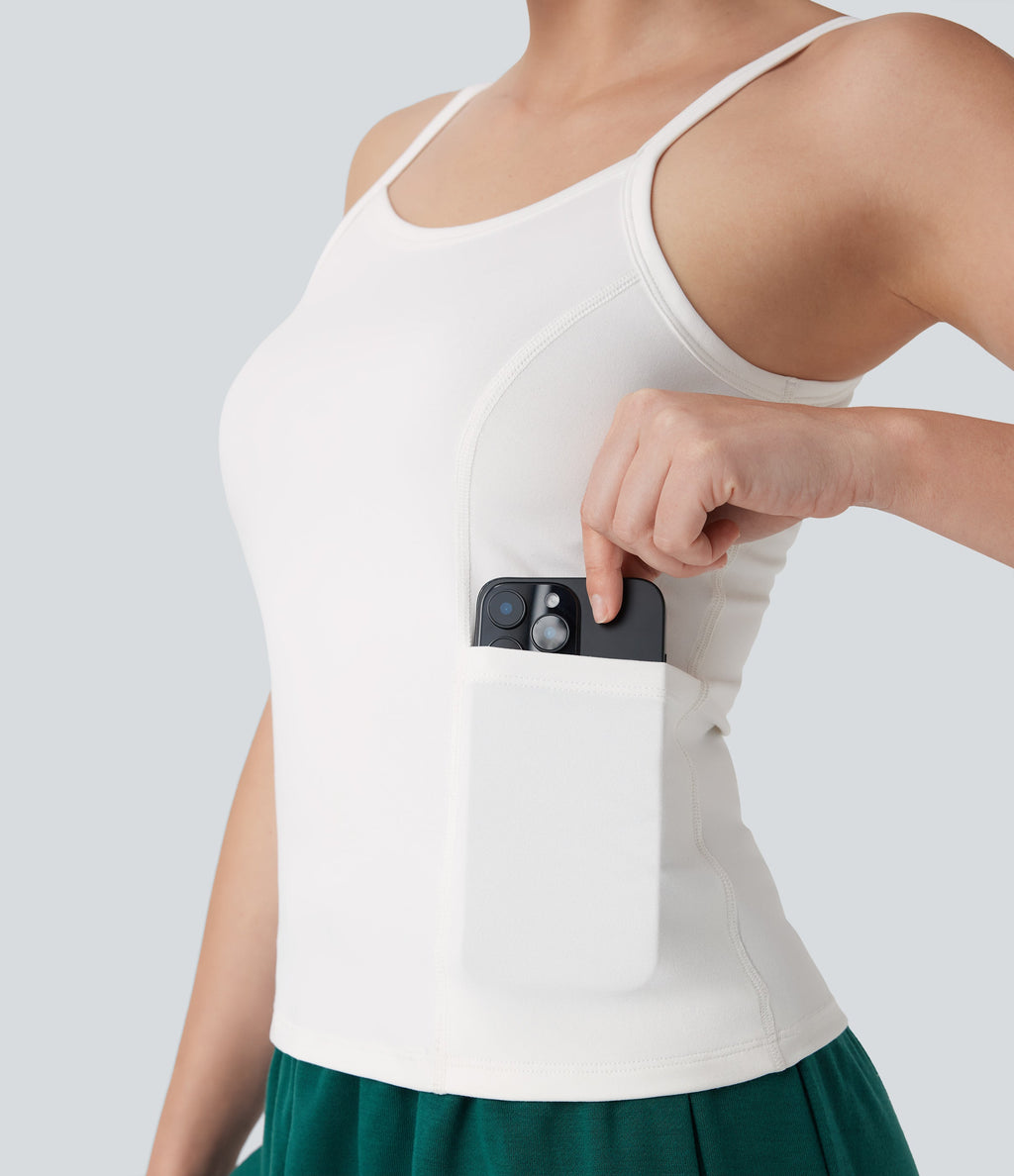 Pockets Plain Workout Cami Top