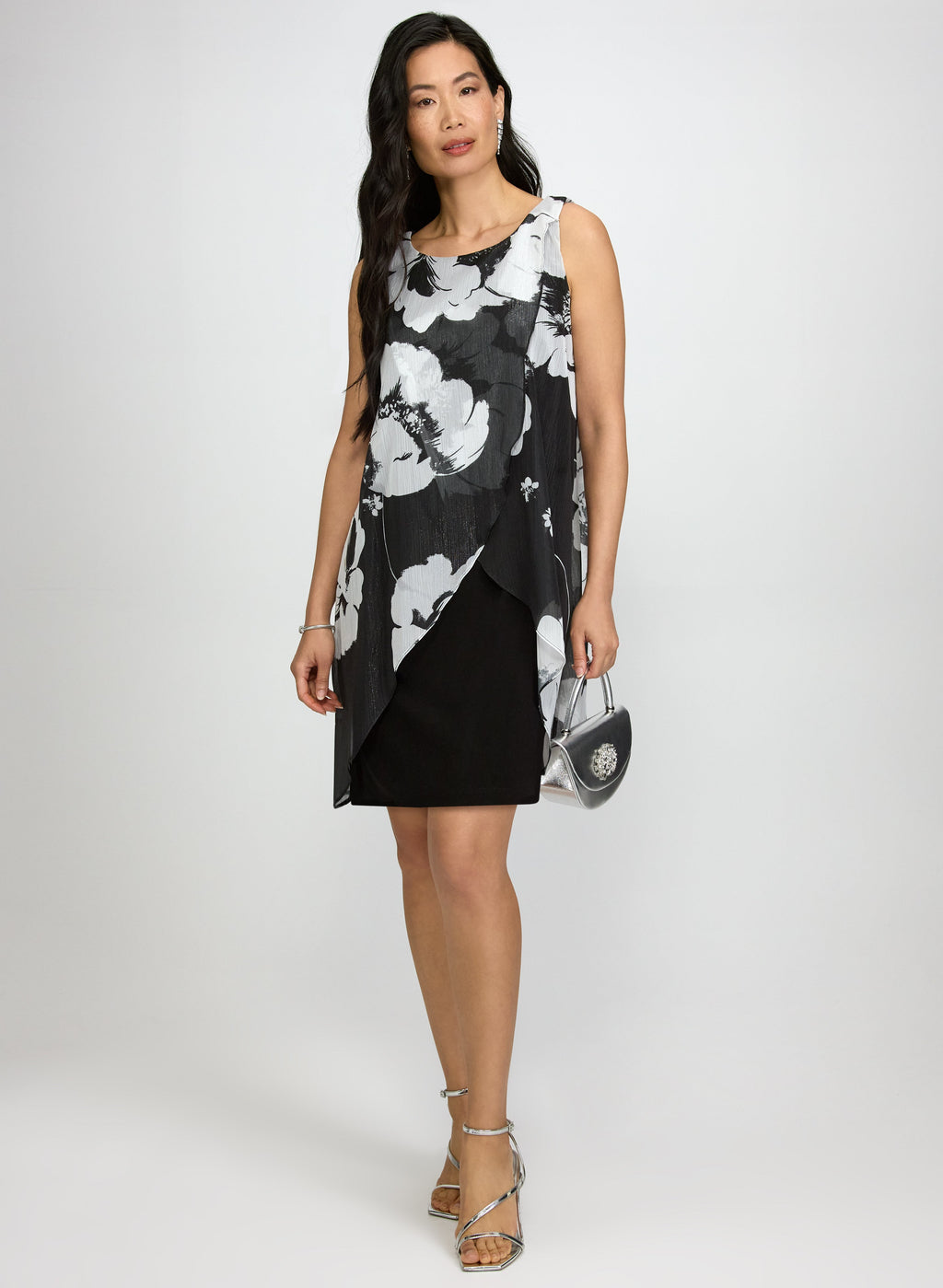 Metallic Floral Dress