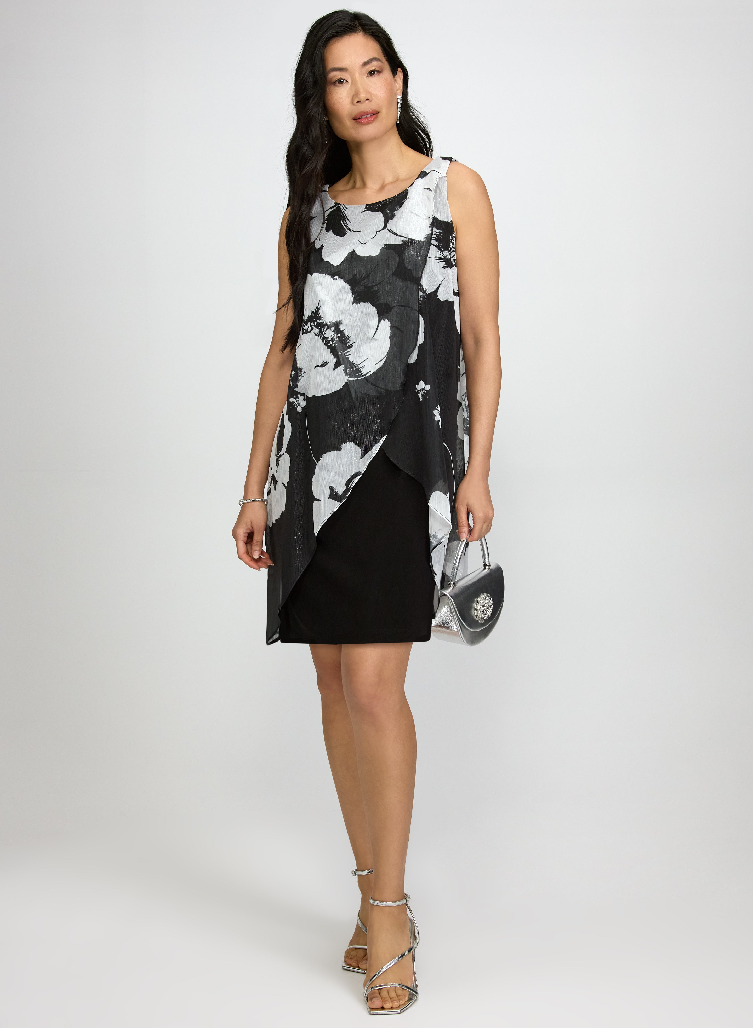 Metallic Floral Dress